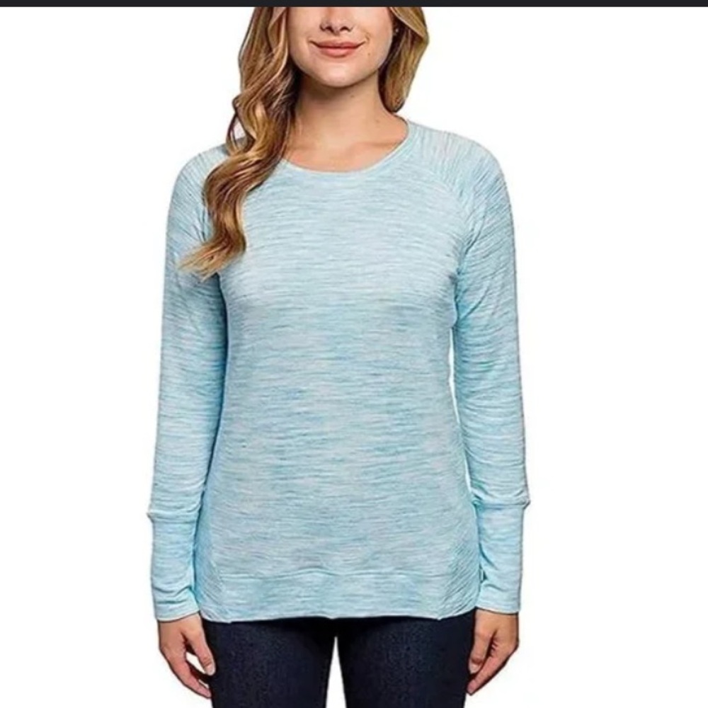 -Champion blue/white L/S shirt style #1142524-Medium